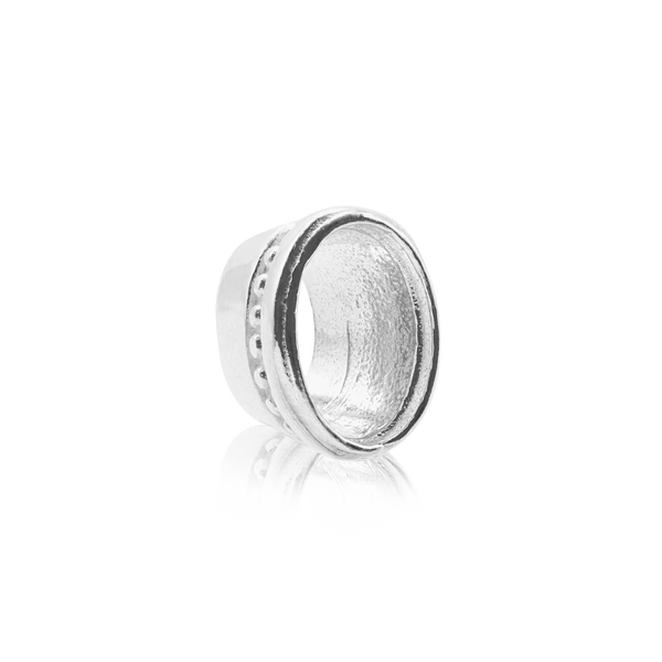 ITI NYC Oval High Bezel with Beaded Detail in 14K Gold (6.00 x 4.00 mm - 12.00 x 10.00 mm)