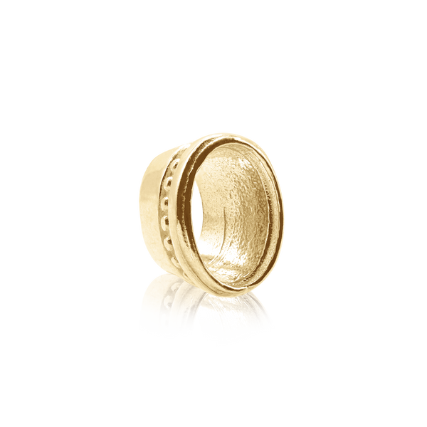 ITI NYC Oval High Bezel with Beaded Detail in 14K Gold (6.00 x 4.00 mm - 12.00 x 10.00 mm)