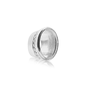 ITI NYC Oval High Bezel with Beaded Detail in Sterling Silver (6.00 x 4.00 mm - 12.00 x 10.00 mm)