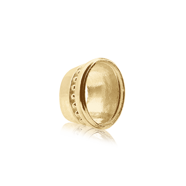 ITI NYC Oval High Bezel with Beaded Detail in 14K Gold (6.00 x 4.00 mm - 12.00 x 10.00 mm)