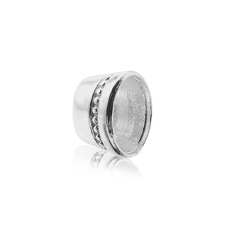 ITI NYC Oval High Bezel with Beaded Detail in Sterling Silver (6.00 x 4.00 mm - 12.00 x 10.00 mm)