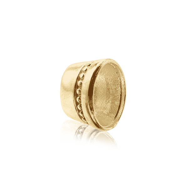 ITI NYC Oval High Bezel with Beaded Detail in 14K Gold (6.00 x 4.00 mm - 12.00 x 10.00 mm)