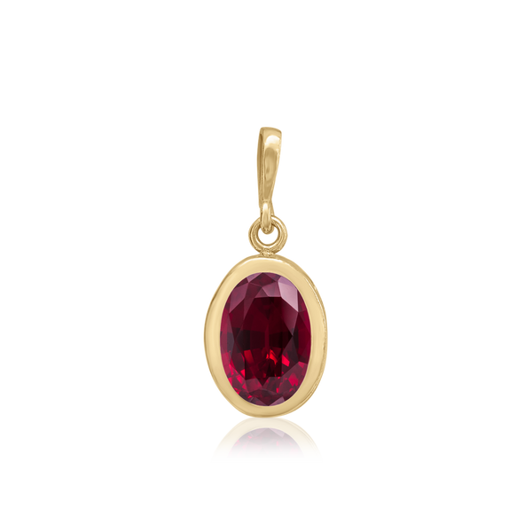 ITI NYC Oval Back-Set Bezel Pendant in 14K Gold (6.00 x 4.00 mm - 9.00 x 7.00 mm)