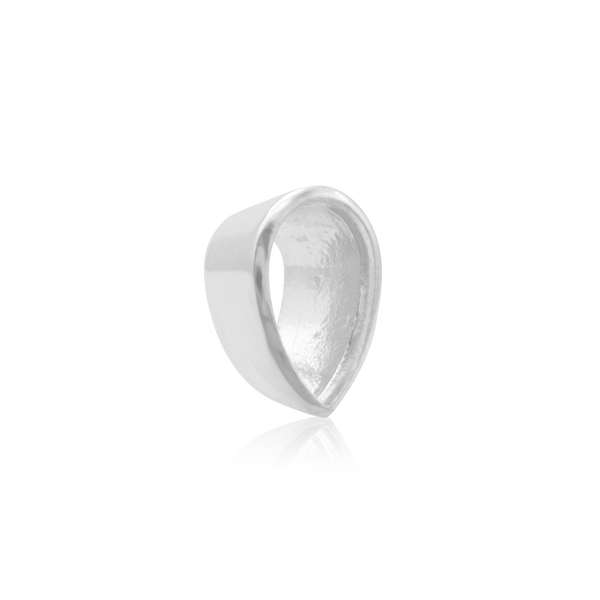 ITI NYC Pear Shape High Bezel Setting in Sterling Silver (5.00 x 3.00 mm - 14.00 x 9.00 mm)