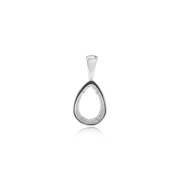 ITI NYC Pear Shape Bezel Pendant in Sterling Silver (6.25 x 4.60 mm - 9.00 x 6.50 mm)
