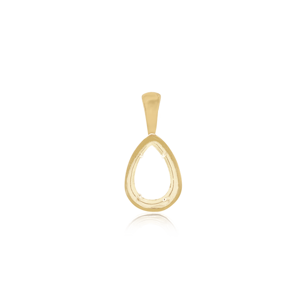 ITI NYC Pear Shape Bezel Pendant in 14K Gold (6.25 x 4.60 mm - 9.00 x 6.50 mm)
