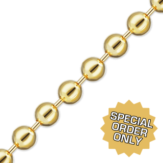 Special Order Only: Bulk / Spooled Round Bead Chain in Gold