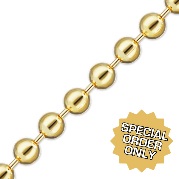 Special Order Only: Bulk / Spooled Round Bead Chain in Gold