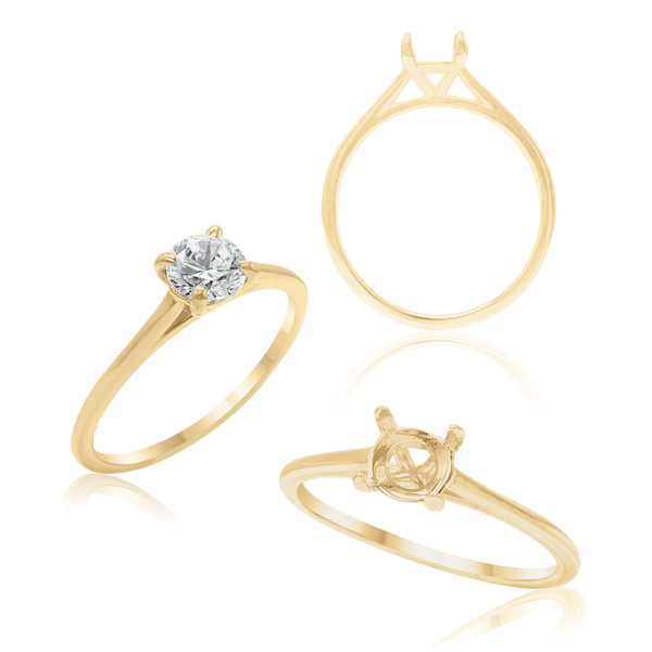 ITI NYC Round 4 Prong Tapered Basket Solitaire