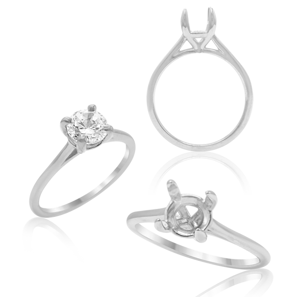 ITI NYC Round 4 Prong Tapered Basket Solitaire
