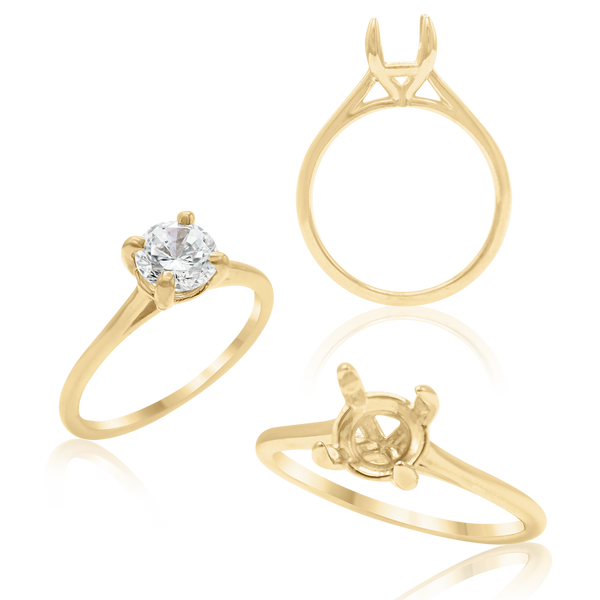 ITI NYC Round 4 Prong Tapered Basket Solitaire