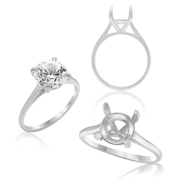 ITI NYC Round 4 Prong Tapered Basket Solitaire