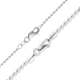 Broadway Bead Anklet in 14K White Gold