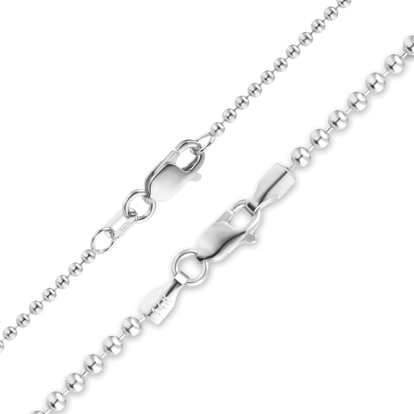 Broadway Bead Necklace in 14K White Gold