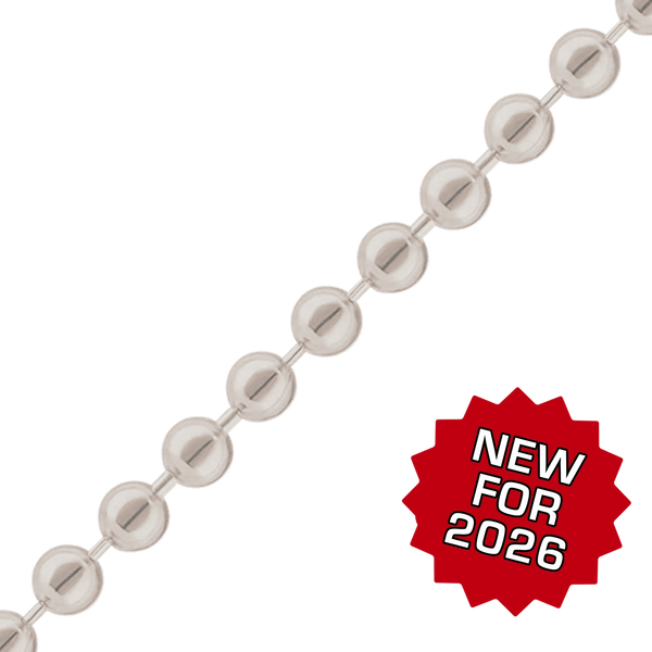 Bulk / Spooled Round Bead Chain in Platinum (1.20 mm - 1.50 mm)