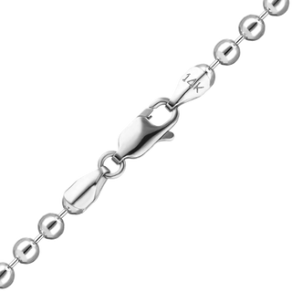 Broadway Bead Anklet in 14K White Gold