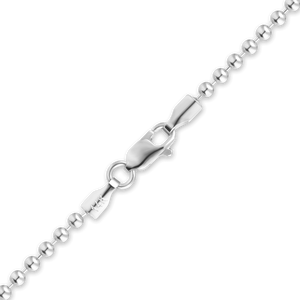 Broadway Bead Anklet in 14K White Gold