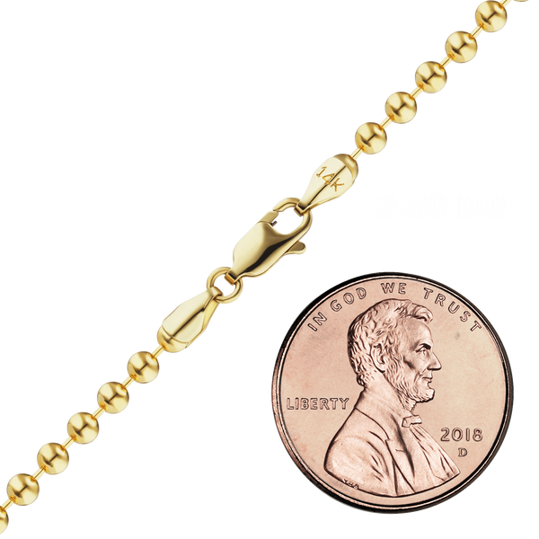 Broadway Bead Necklace in 14K Yellow Gold