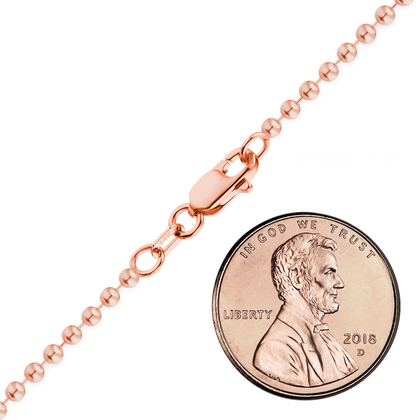 Broadway Bead Necklace in 14K Rose Gold