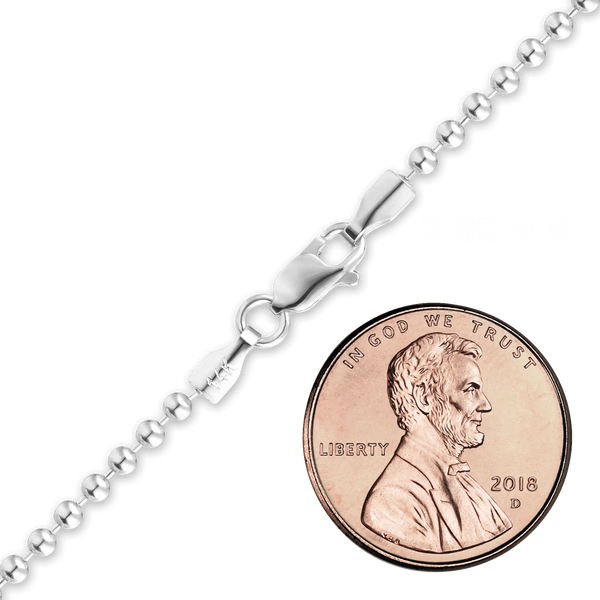 Broadway Bead Anklet in 14K White Gold