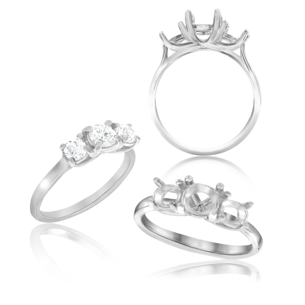 ITI NYC Round Lucida 4 Prong with Side Stones