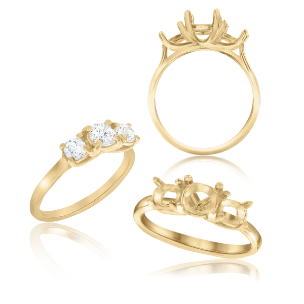 ITI NYC Round Lucida 4 Prong with Side Stones