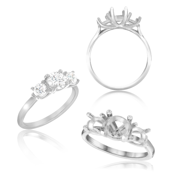 ITI NYC Round Lucida 4 Prong with Side Stones