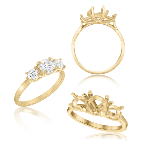 ITI NYC Round Lucida 4 Prong with Side Stones