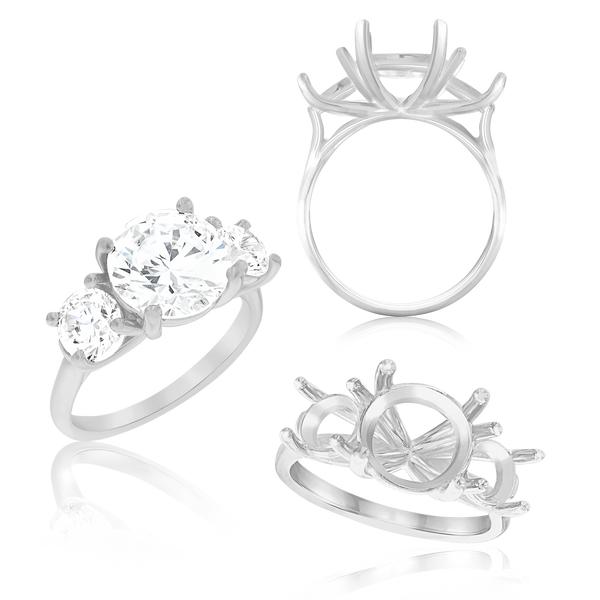 ITI NYC Round Lucida 4 Prong with Side Stones