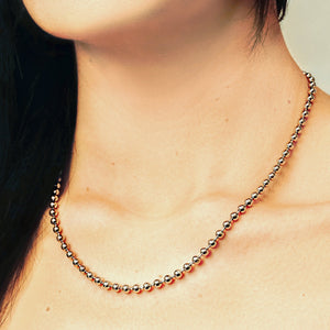 Broadway Bead Necklace in Sterling Silver