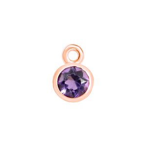 Diamond or Gemstone Bezel Drop Charm in 14K Rose Gold