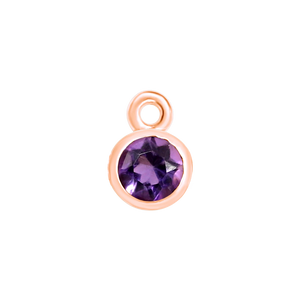 Diamond or Gemstone Bezel Drop Charm in 14K Rose Gold