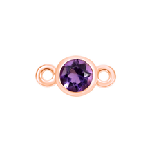 Load image into Gallery viewer, Diamond or Gemstone Bezel Bracelet/Necklace Charm in 14K Rose Gold
