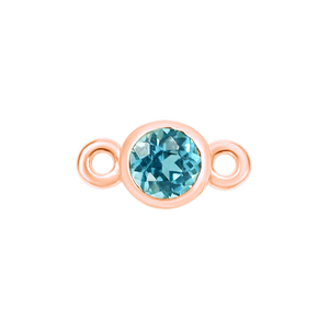 Diamond or Gemstone Bezel Bracelet/Necklace Charm in 14K Rose Gold