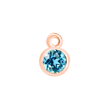 Load image into Gallery viewer, Diamond or Gemstone Bezel Drop Charm in 14K Rose Gold
