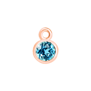 Diamond or Gemstone Bezel Drop Charm in 14K Rose Gold