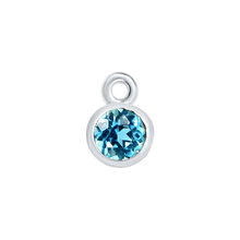 Load image into Gallery viewer, Diamond or Gemstone Bezel Drop Charm in 14K White Gold
