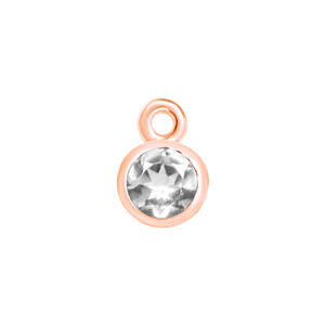 Diamond or Gemstone Bezel Drop Charm in 14K Rose Gold