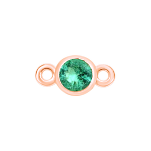 Diamond or Gemstone Bezel Bracelet/Necklace Charm in 14K Rose Gold