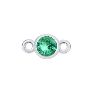 Diamond or Gemstone Bezel Bracelet/Necklace Charm in 14K White Gold