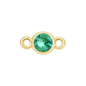 Diamond or Gemstone Bezel Bracelet/Necklace Charm in 14K Yellow Gold