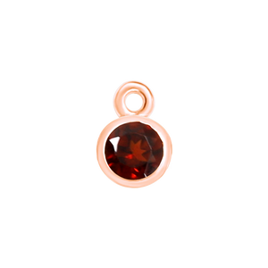 Diamond or Gemstone Bezel Drop Charm in 14K Rose Gold