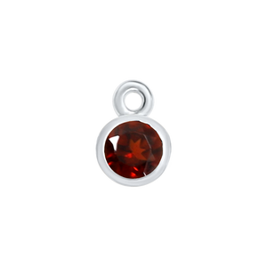 Diamond or Gemstone Bezel Drop Charm in 14K White Gold