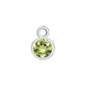 Diamond or Gemstone Bezel Drop Charm in 14K White Gold