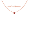 Diamond or Gemstone Round Bezel Charm in 14K Rose Round Cable Necklace (16-18" Extension)