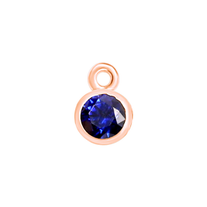 Diamond or Gemstone Bezel Drop Charm in 14K Rose Gold