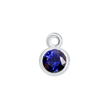 Load image into Gallery viewer, Diamond or Gemstone Bezel Drop Charm in 14K White Gold
