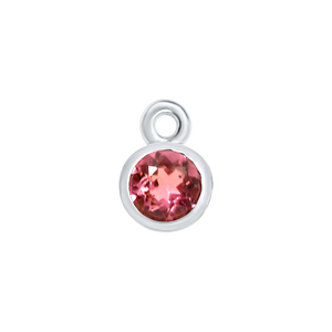 Diamond or Gemstone Bezel Drop Charm in 14K White Gold