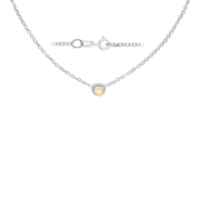 Load image into Gallery viewer, Diamond or Gemstone Round Bezel Charm in 14K White Diamond Cut Cable Necklace (16-18&quot; Extension)
