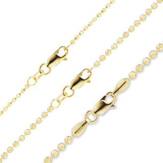 Diamond Cut Broadway Bead Anklet in 18K Yellow Gold